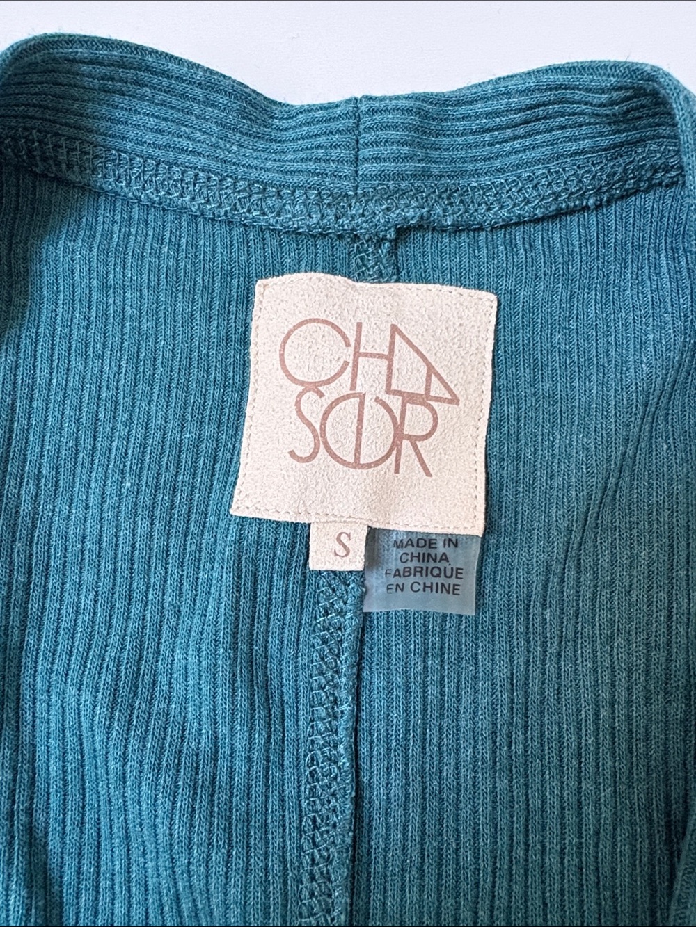 Chaser teal ribbed knit open-front cardigan - Picture 2 of 7
